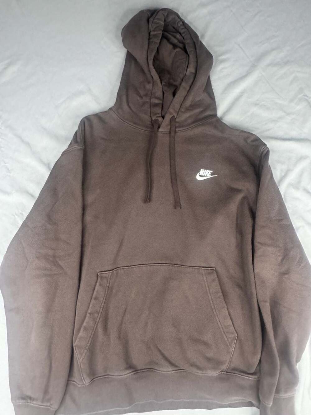 Nike Club Fleece Pullover Hoodie Size L Brown